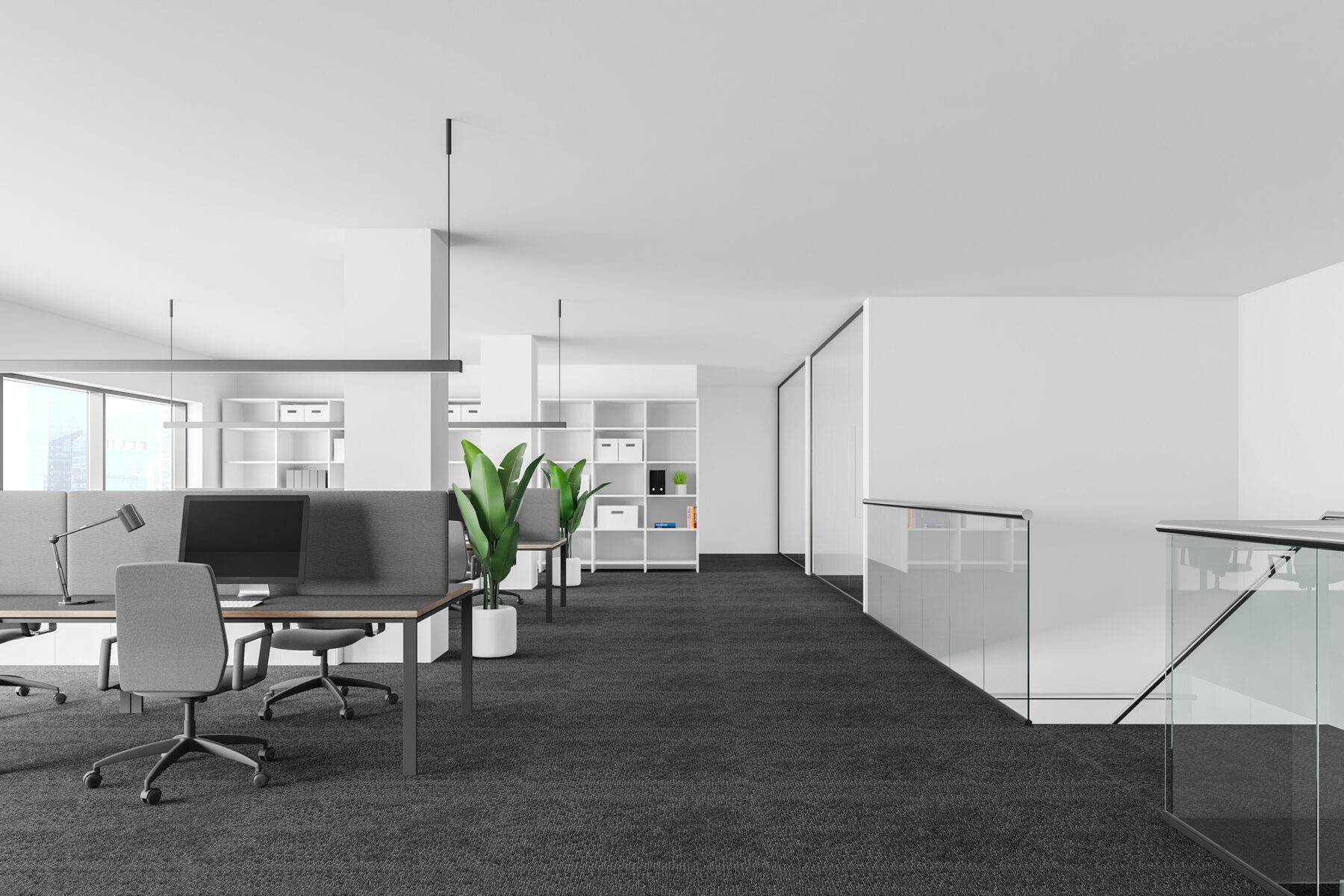 Minimal open plan office space